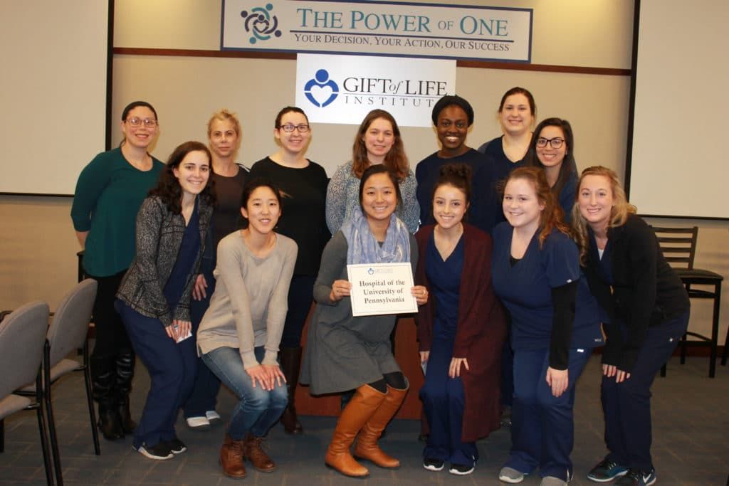 Staff from the Hospital of the University of Pennsylvania attend Gift of Life's Donation Champion Learning Session.