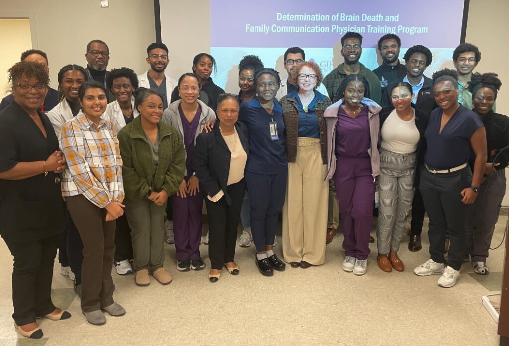 Theresa Daly, BS, MS, Vice President, Gift of Life Institute with students and faculty at Howard University College of Medicine